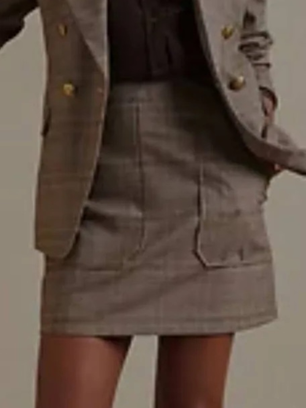 NWOT Banana Republic Brown Plaid Mini Skirt